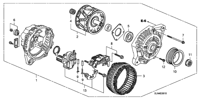 2008 Honda Fit Rectifier Assy. Diagram for 31127-RSH-004