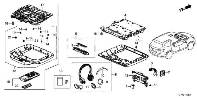 2017 Honda Pilot Rear Entertainment System Diagram