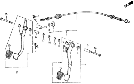 1987 Honda Civic Spacer, Clutch Pedal Diagram for 46936-SB6-000