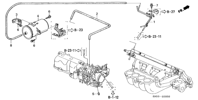 1998 Honda Odyssey Install Pipe - Tubing Diagram