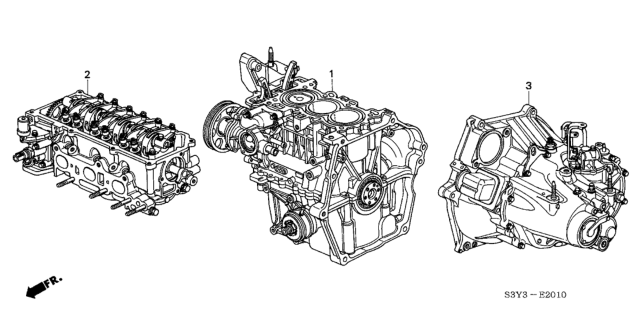 2001 Honda Insight General Assy., Cylinder Block (DOT) Diagram for 10002-PHM-A62