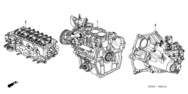 2001 Honda Insight Transmission Assembly (Cvt) Diagram for 20031-PHT-A01