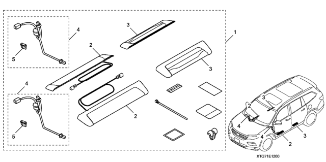 2016 Honda Pilot Garnish Assy., FR. Step Diagram for 08E12-TG7-1M001