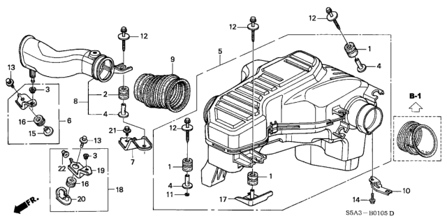 2002 Honda Civic 4 Door EX KA 5MT Resonator Chamber Diagram