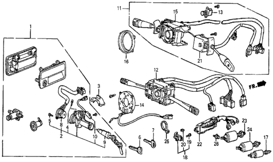 1983 Honda Prelude 2 Door DX KH 5MT Steering Wheel Switch Diagram