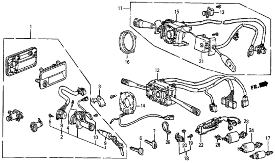 1984 Honda Prelude Switch, Warning Diagram for 35140-SB0-672