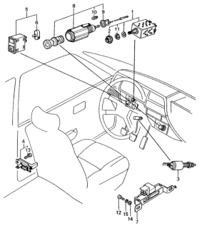 1981 Honda Civic 4 Door ** (1500) KA HMT Dashboard Switches Diagram