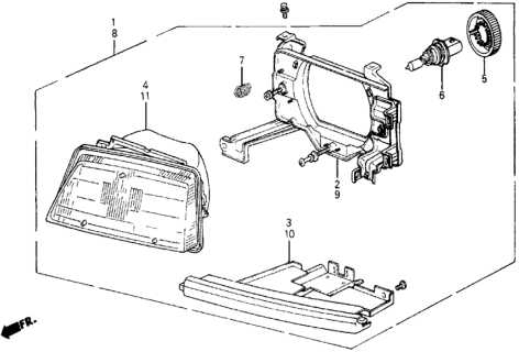 1987 Honda Civic Headlight Diagram