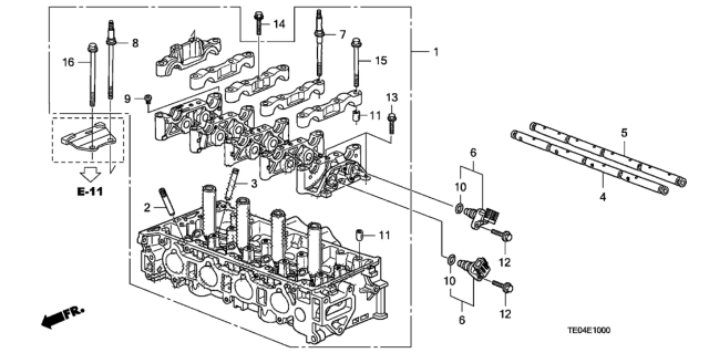 2010 Honda Accord Shaft, Exhuast Rocker Diagram for 14633-R41-L00