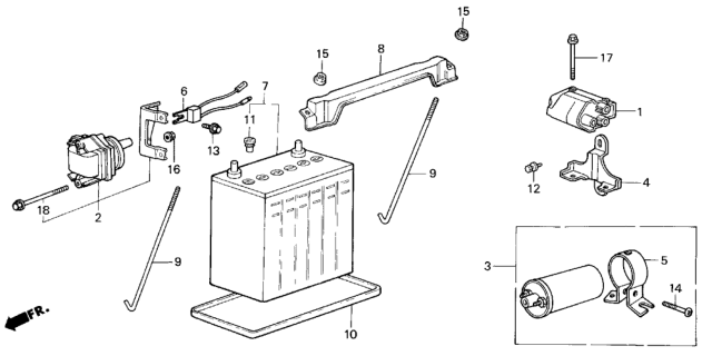 1987 Honda Civic Ignition Coil - Battery Diagram