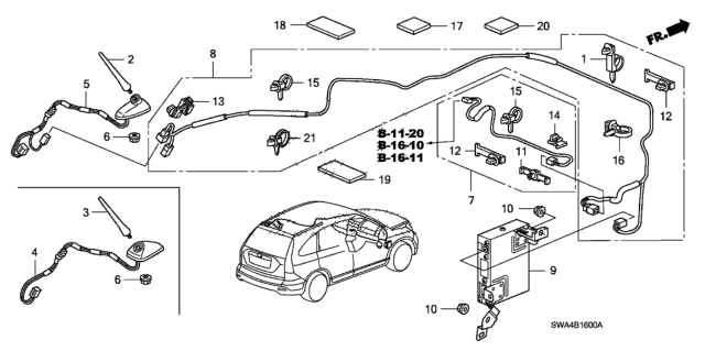 2010 Honda CR-V Antenna Diagram