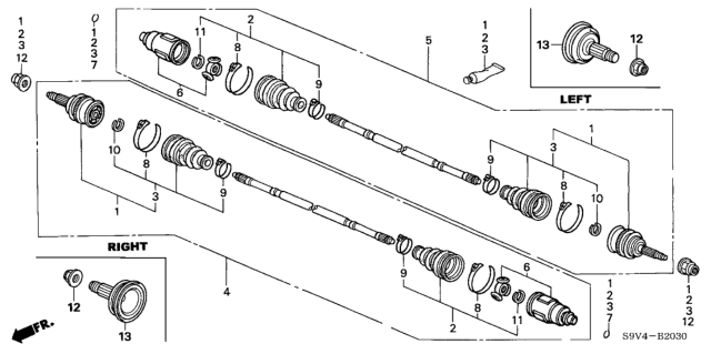 2004 Honda Pilot Rear Driveshaft Diagram