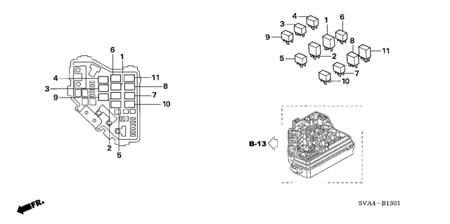 2006 Honda Civic Control Unit (Engine Room) Diagram 2