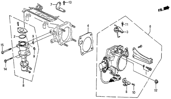 1987 Honda Prelude 2 Door SI KA 5MT Throttle Body Diagram