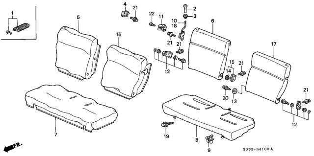 2000 Honda Civic Cover, Rear Seat-Back Trim (Classy Gray) Diagram for 82121-S00-A13ZB