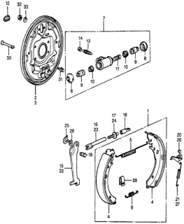 1983 Honda Accord Rear Brake Shoe Diagram