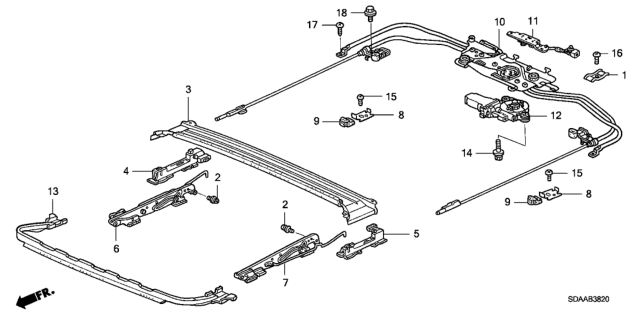 2007 Honda Accord Roof Slide Components Diagram