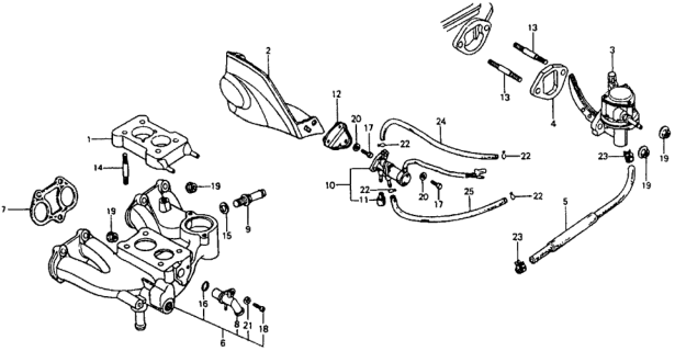 1979 Honda Civic Hose Assy., Fuel Diagram for 16703-634-660