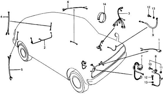1978 Honda Civic Cable Assembly, Starter Diagram for 32410-634-671