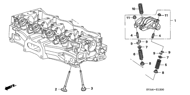 2009 Honda Civic Valve - Rocker Arm (1.8L) Diagram