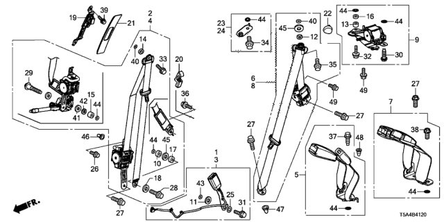 2016 Honda Fit Seat Belts Diagram