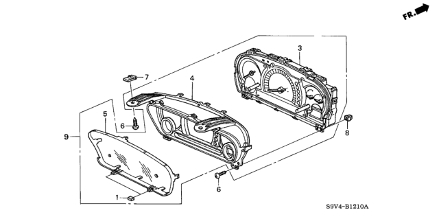 2004 Honda Pilot 5 Door EXL (RES) KA 5AT Meter Components Diagram