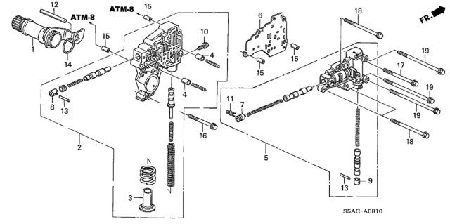 2005 Honda Civic AT Regulator Body Diagram