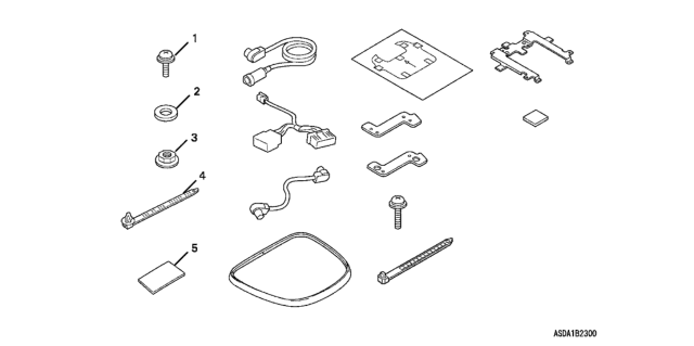 2004 Honda Accord 4 Door EX KL 5AT DVD Based I-VES Monitor Attachment Kit Diagram
