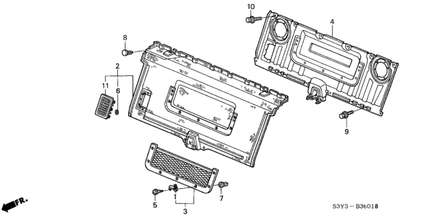 2002 Honda Insight 3 Door DX (A/C) KA 5MT Middle Mat Diagram