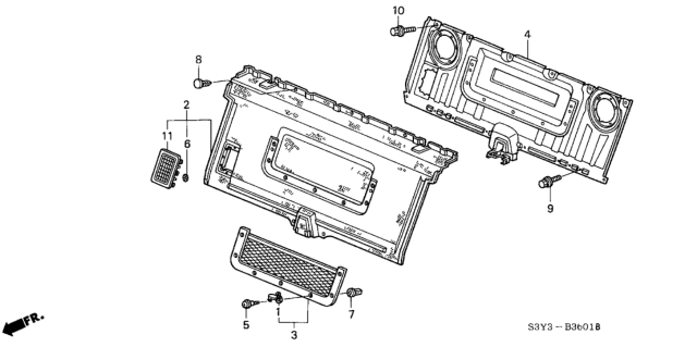 2002 Honda Insight Middle Mat Diagram