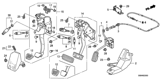 2005 Honda Civic Pedal Assy., Brake Diagram for 46600-S5B-G71