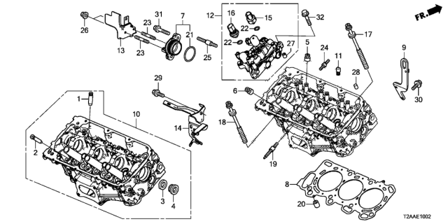 2017 Honda Accord Rear Cylinder Head (V6) Diagram