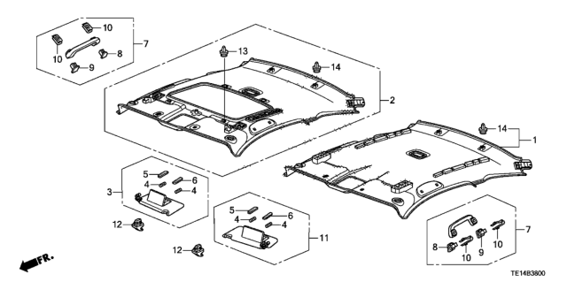 2012 Honda Accord Sunvisor Assembly, Driver Side (Pearl Ivory) (Mirror) Diagram for 83280-TA5-A71ZA