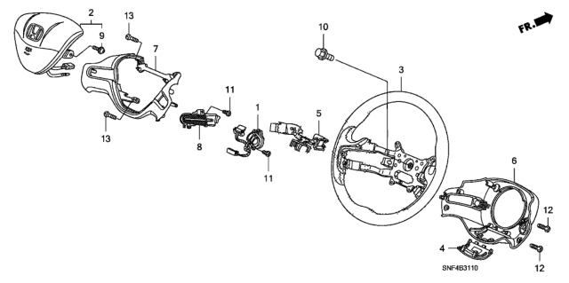 2006 Honda Civic Steering Wheel (SRS) Diagram