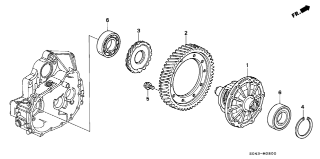 1996 Honda Civic MT Differential Gear Diagram