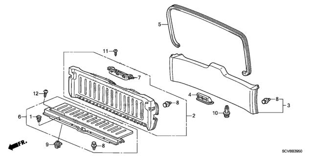 2011 Honda Element Tailgate Lining Diagram