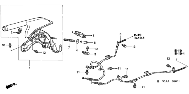 2004 Honda Civic 4 Door DX (SIDE SRS) KA 4AT Parking Brake Diagram 2