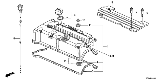 2013 Honda CR-V Cylinder Head Cover Diagram