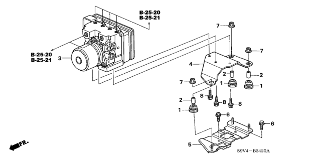 2007 Honda Pilot Modulator Assembly, Vsa Diagram for 57110-STW-A03