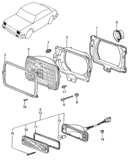 1982 Honda Civic Headlight - Front Combination Light Diagram