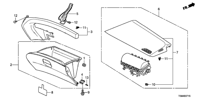 2012 Honda Civic Garnish Assy., Passenger *NH686L* (WARM GRAY) Diagram for 77510-TR0-A01ZB