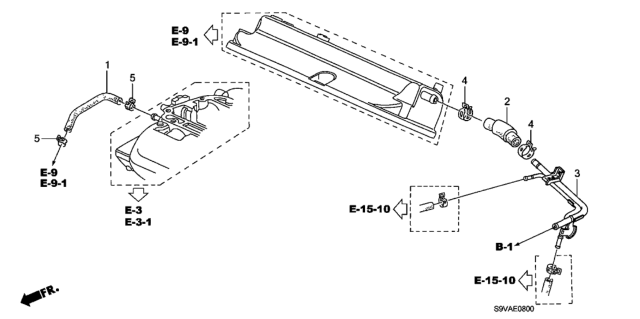 2008 Honda Pilot 5 Door LX-VP (2WD) KA 5AT Breather Tube Diagram