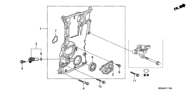 2007 Honda Accord O-Ring, Chain Case Diagram for 91302-PNA-004