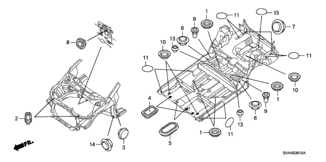 2008 Honda Civic Grommet (Front) Diagram