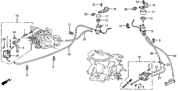 1986 Honda CRX A/C Solenoid Valve (Sanden) Diagram