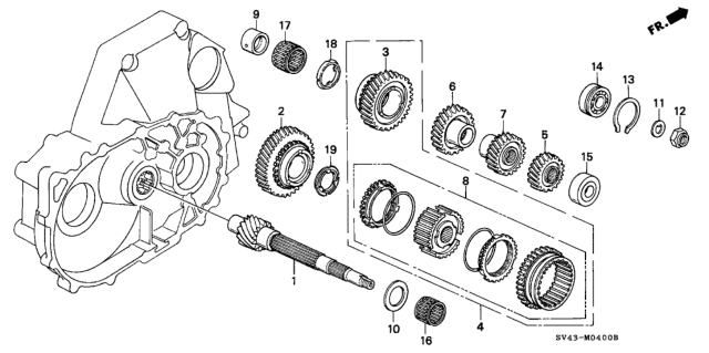 1997 Honda Accord Gear, Counter Low Diagram for 23421-P0S-J40