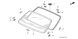 Diagram for 1999 Honda Civic Windshield - 73211-S1G-A00