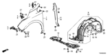 Diagram for Honda Odyssey Wheelhouse - 74151-THR-A01
