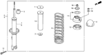 Diagram for Honda Prelude Shock Absorber - 52611-SF1-004