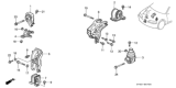 Diagram for 1997 Honda Accord Engine Mount - 50827-SM4-000